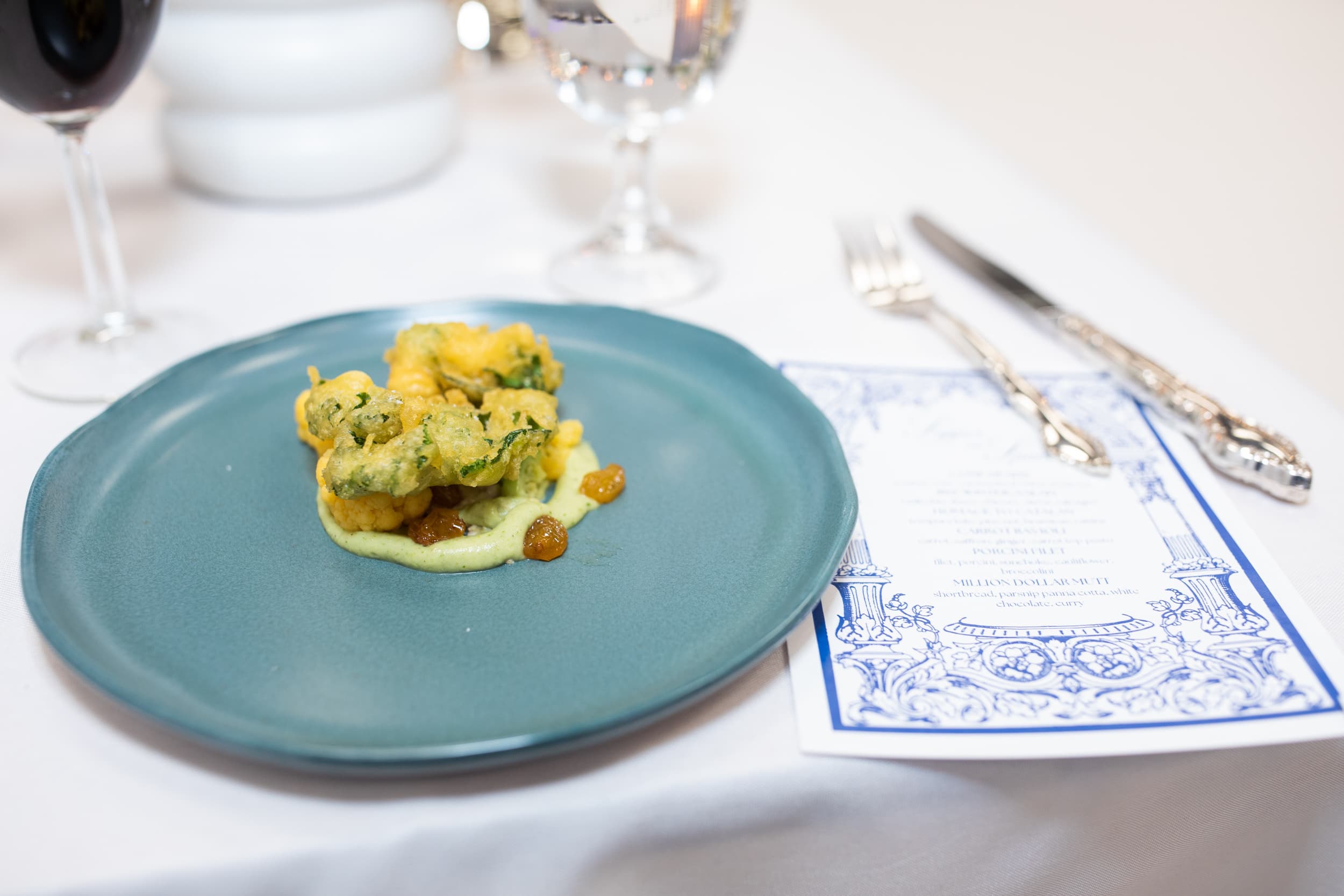 Plated course with Space67 menu card