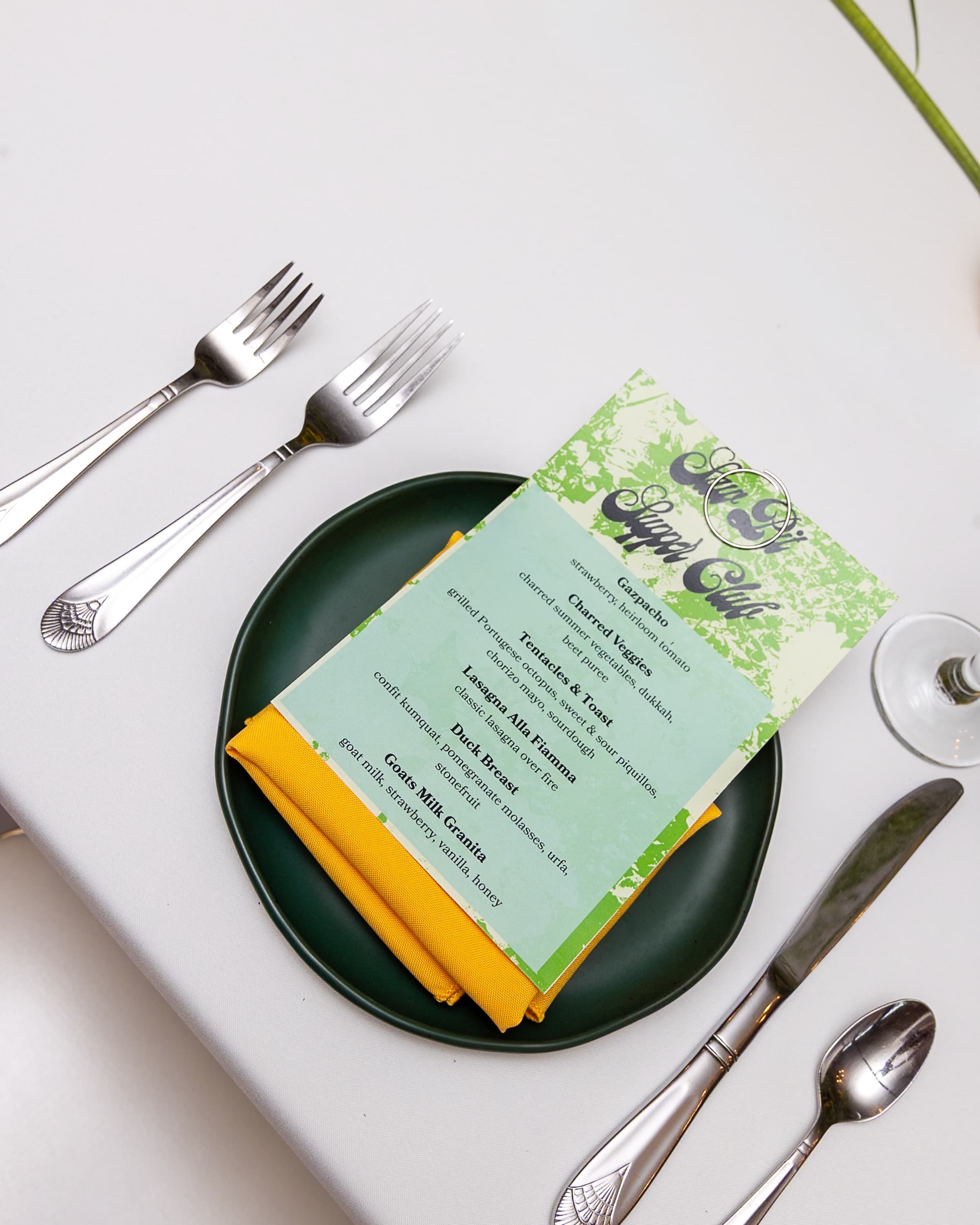 Saw Pit Supper Club menu card